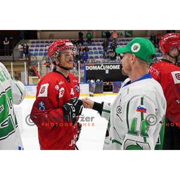 in action at Final of Slovenian Ice-Hockey Cup between SZ Olimpija and SIJ Acroni Jesenice at Bled, Slovenia on September 4, 2021