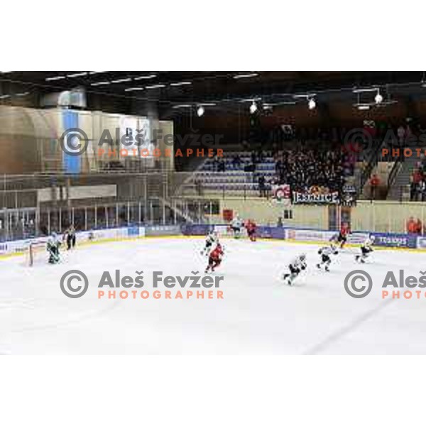 in action at Final of Slovenian Ice-Hockey Cup between SZ Olimpija and SIJ Acroni Jesenice at Bled, Slovenia on September 4, 2021