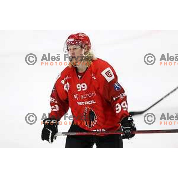 in action at Final of Slovenian Ice-Hockey Cup between SZ Olimpija and SIJ Acroni Jesenice at Bled, Slovenia on September 4, 2021