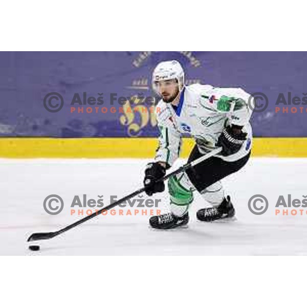 in action at Final of Slovenian Ice-Hockey Cup between SZ Olimpija and SIJ Acroni Jesenice at Bled, Slovenia on September 4, 2021