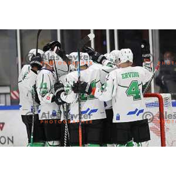 in action at Final of Slovenian Ice-Hockey Cup between SZ Olimpija and SIJ Acroni Jesenice at Bled, Slovenia on September 4, 2021