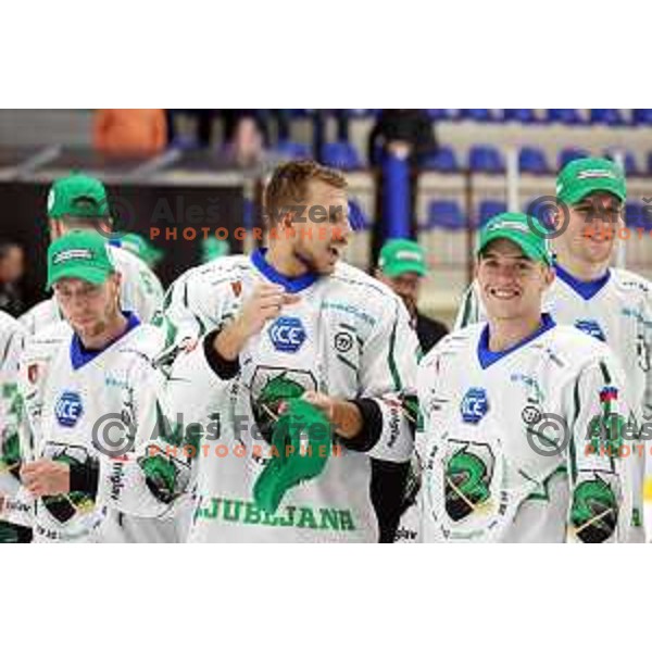 in action at Final of Slovenian Ice-Hockey Cup between SZ Olimpija and SIJ Acroni Jesenice at Bled, Slovenia on September 4, 2021
