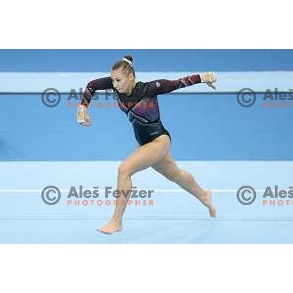 Lucija Hribar (SLO) competes at FIG Art World Challenge Cup in Koper, Slovenia on September 5, 2021