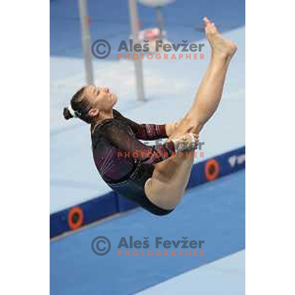 Lucija Hribar (SLO) competes at FIG Art World Challenge Cup in Koper, Slovenia on September 5, 2021