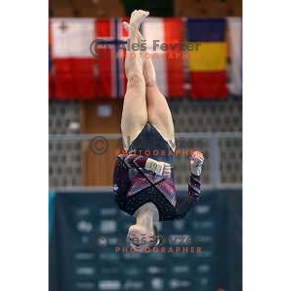 Lucija Hribar (SLO) competes at FIG Art World Challenge Cup in Koper, Slovenia on September 5, 2021