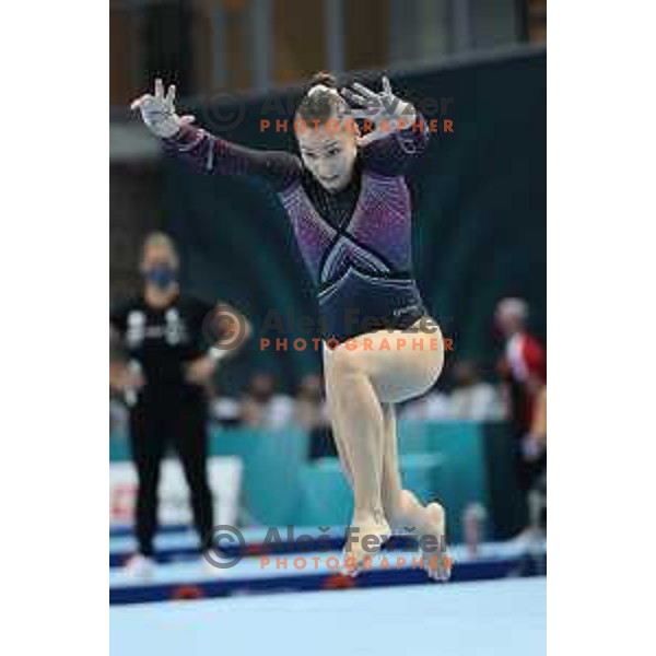 Lucija Hribar (SLO) competes at FIG Art World Challenge Cup in Koper, Slovenia on September 5, 2021