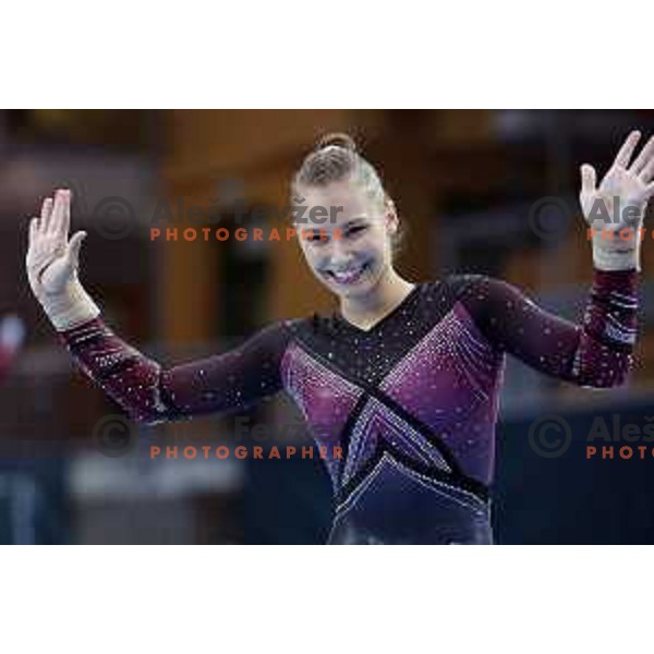 Lucija Hribar (SLO) competes at FIG Art World Challenge Cup in Koper, Slovenia on September 5, 2021
