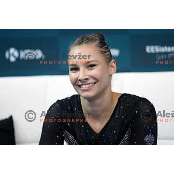 Lucija Hribar (SLO) competes at FIG Art World Challenge Cup in Koper, Slovenia on September 5, 2021