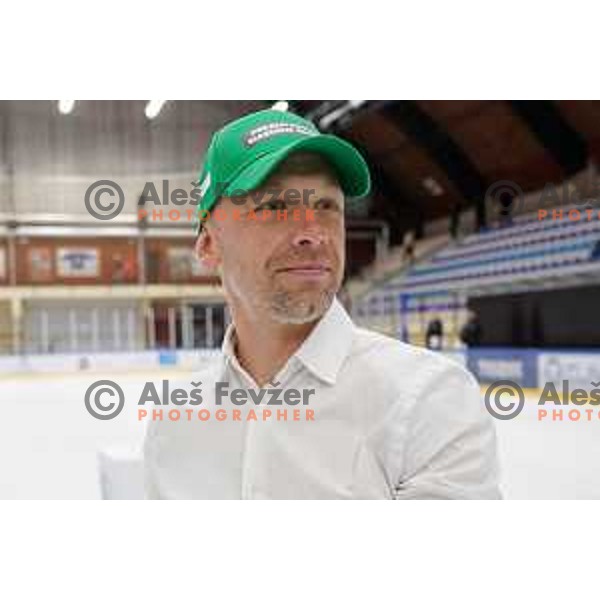 Mitja Sivic at Final of Slovenian Ice-Hockey Cup between SZ Olimpija and SIJ Acroni Jesenice at Bled, Slovenia on September 4, 2021