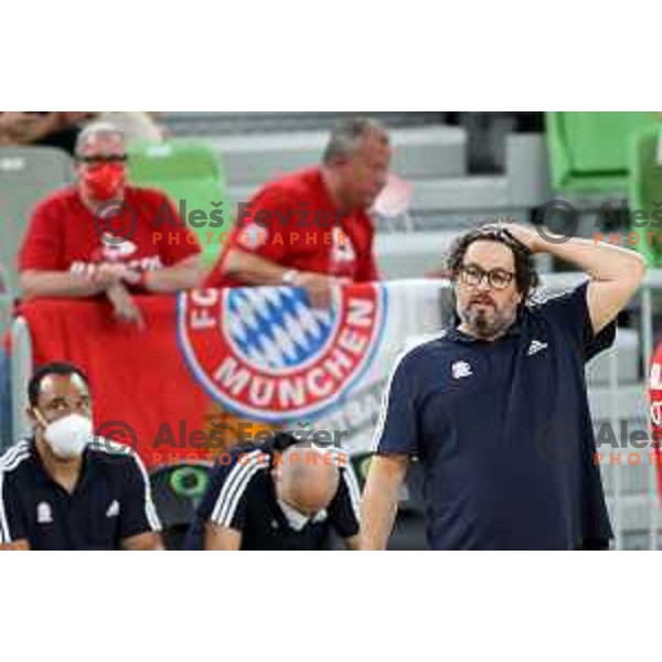 Andrea Trinchieri during friendly basketball match between Cedevita Olimpija (SLO) and Bayern (GER) in Arena Stozice, Ljubljana, Slovenia on September 6, 2021