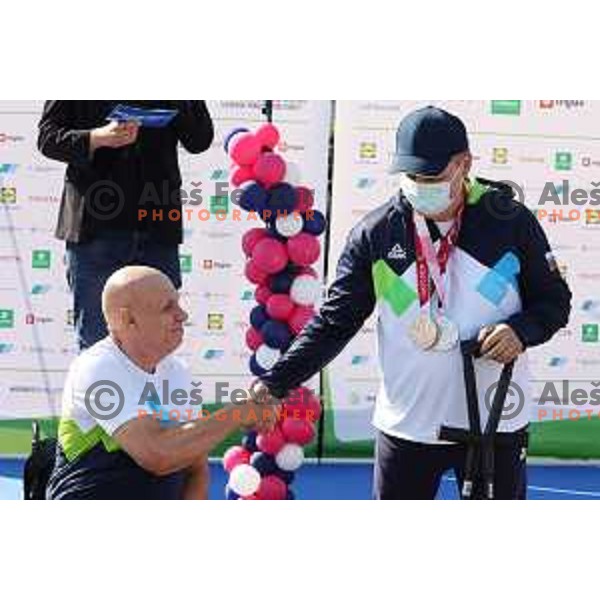 Pintar and Francek Gorazd Tirsek during Reception of Slovenia Paralympic team in Ljubljana on September 8 ,2021