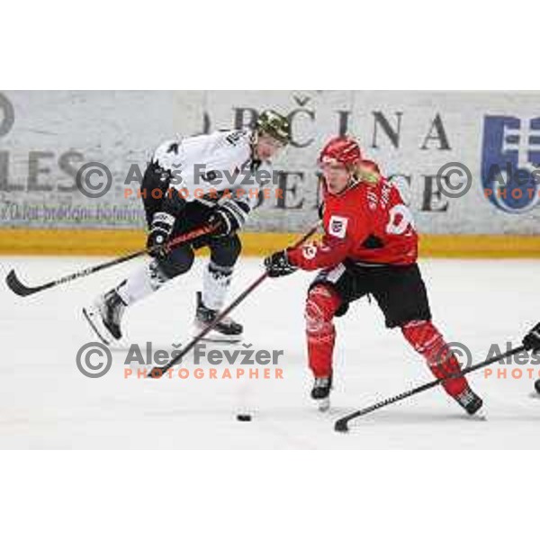 Jesperi Viikila in action during Alps Hockey league match between HDD Sij Acroni Jesenice and Merano Merano Pircher at Jesenice, Slovenia on September 11, 2021
