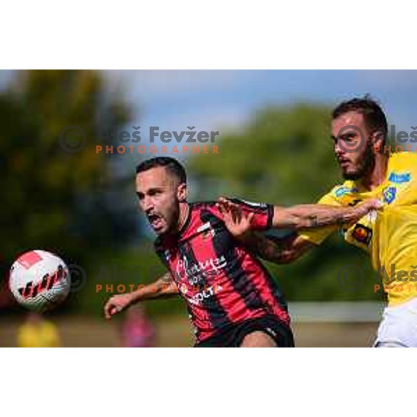 In action during Prva Liga Telemach football match between Bravo and Tabor CB 24 Sezana in Ljubljana, Slovenia on September 12, 2021