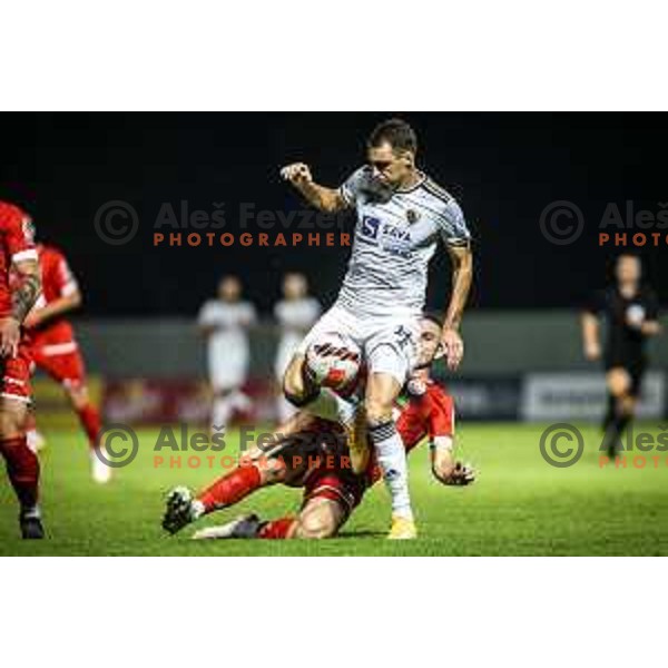 Danijel Sturm in action during Prva liga Telemach football match between Aluminij and Maribor in Sportni park Aluminij, Kidricevo, Slovenia on September 12, 2021