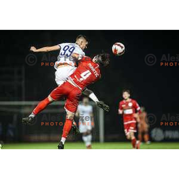in action during Prva liga Telemach football match between Aluminij and Maribor in Sportni park Aluminij, Kidricevo, Slovenia on September 12, 2021