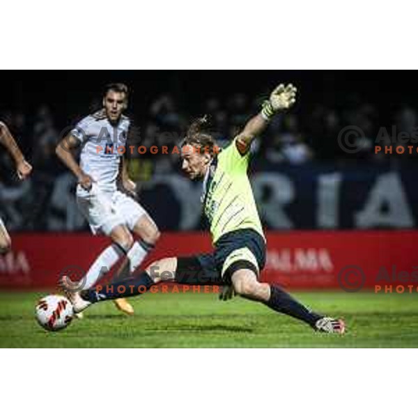 Luka Janzekovic in action during Prva liga Telemach football match between Aluminij and Maribor in Sportni park Aluminij, Kidricevo, Slovenia on September 12, 2021