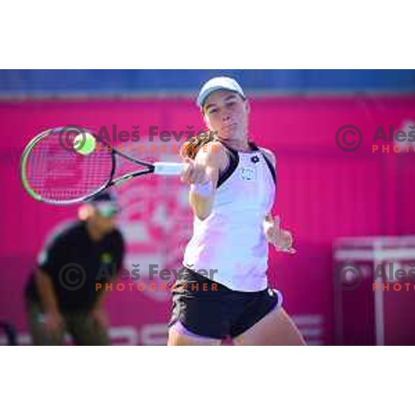 Ziva Falkner (SLO) in action during WTA Slovenian Open in Portoroz, Slovenia on September 14, 2021