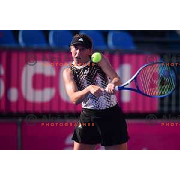 Kaja Juvan (SLO) in action during WTA Slovenian Open in Portoroz, Slovenia on September 14, 2021