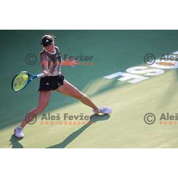 Kaja Juvan (SLO) in action during WTA Slovenian Open in Portoroz, Slovenia on September 14, 2021