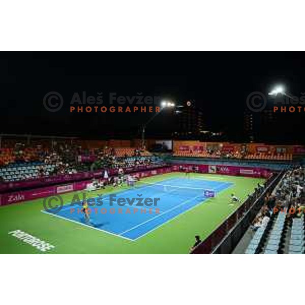 Tamara Zidansek (SLO) in action during WTA Slovenian Open in Portoroz, Slovenia on September 14, 2021