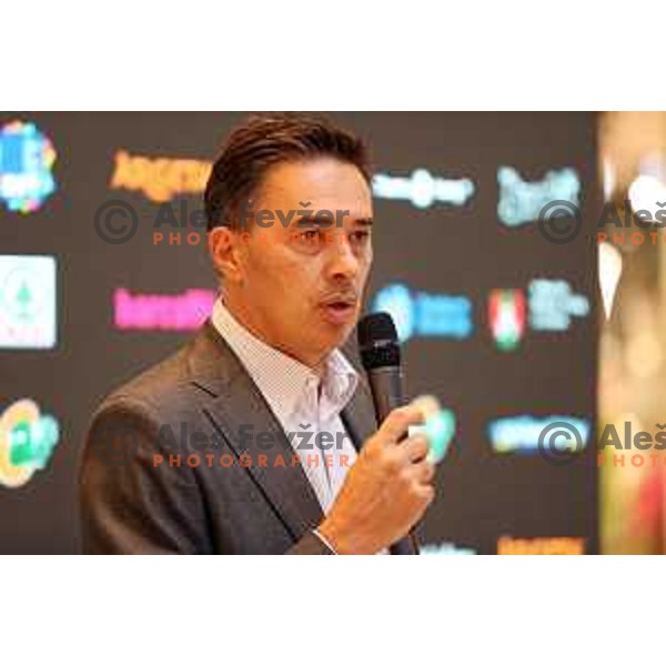 Davor Uzbinec of Cedevita Olimpija during press conference before start of the season 2021-2022 in Aleja Sky, Ljubljana, Slovenia on September 14, 2021 