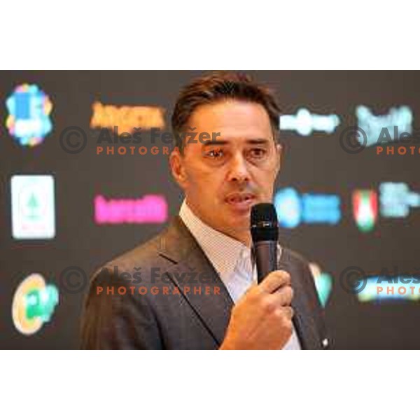 Davor Uzbinec of Cedevita Olimpija during press conference before start of the season 2021-2022 in Aleja Sky, Ljubljana, Slovenia on September 14, 2021 