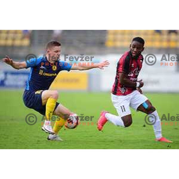 In action during Slovenian Cup football match between Tabor CB 24 Sezana and Celje in Sezana, Slovenia on September 15, 2021