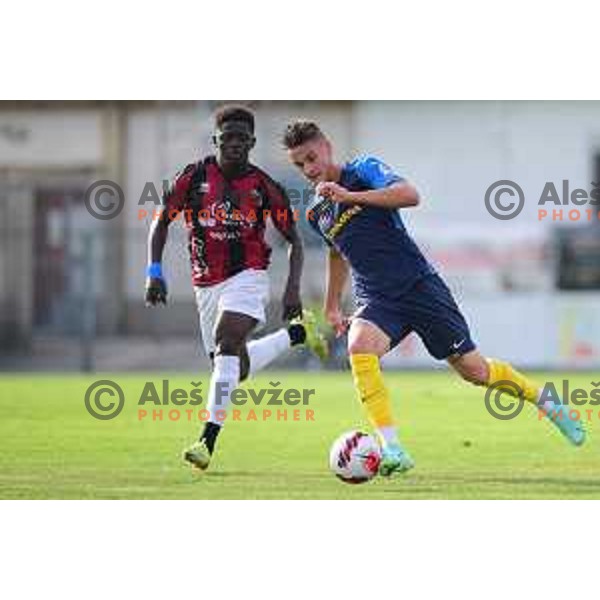 In action during Slovenian Cup football match between Tabor CB 24 Sezana and Celje in Sezana, Slovenia on September 15, 2021