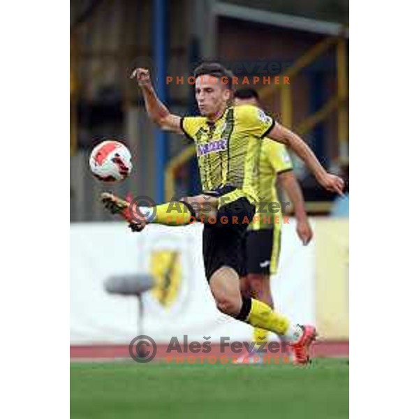 In action during Slovenian Cup football match between Kalcer Radomlje and Krka in Domzale, Slovenia on September 15, 2021