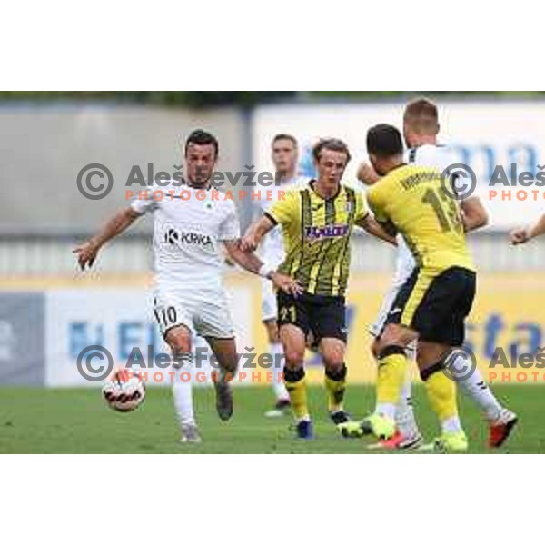 In action during Slovenian Cup football match between Kalcer Radomlje and Krka in Domzale, Slovenia on September 15, 2021