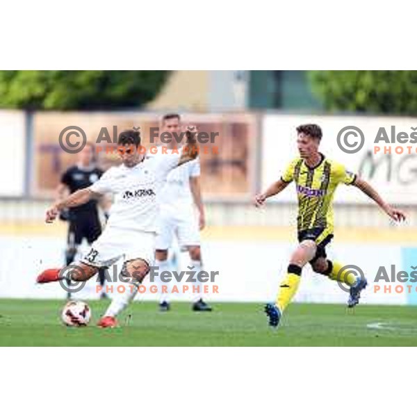 In action during Slovenian Cup football match between Kalcer Radomlje and Krka in Domzale, Slovenia on September 15, 2021