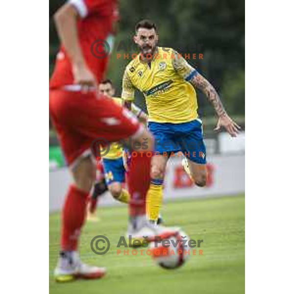 Stjepan Ostrek in action during Slovenian Cup 2021/22 football match between Aluminij and Koper in Kidricevo, Slovenia on September 16, 2021