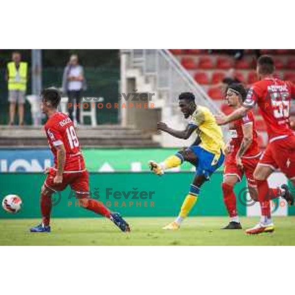 in action during Slovenian Cup 2021/22 football match between Aluminij and Koper in Kidricevo, Slovenia on September 16, 2021