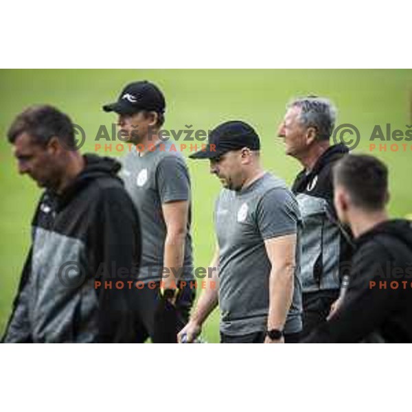 Oskar Drobne, head coach of Aluminij during Slovenian Cup 2021/22 football match between Aluminij and Koper in Kidricevo, Slovenia on September 16, 2021