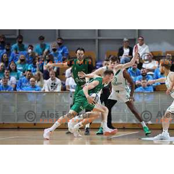 In action during Slovenian SuperCup basketball match between Cedevita Olimpija and Krka in Tivoli Hall, Ljubljana, Slovenia on September 17, 2021