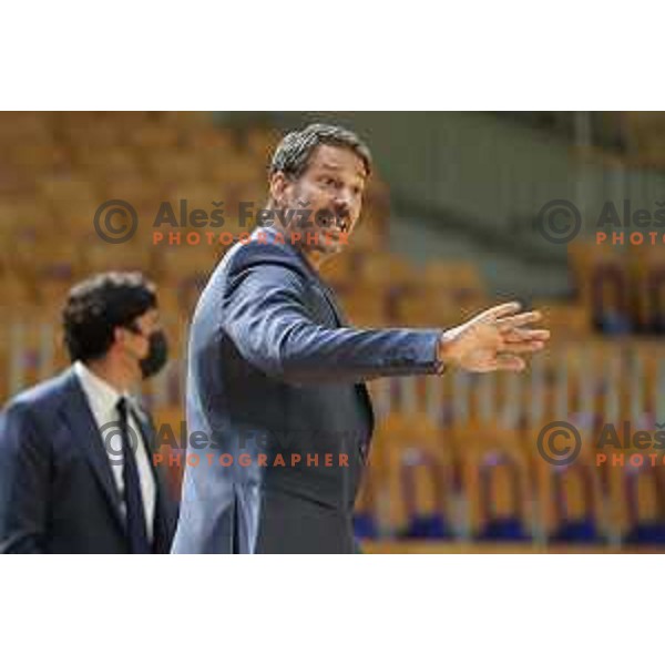 Jurica Golemac, head coach of Cedevita Olimpija during Slovenian SuperCup basketball match between Cedevita Olimpija and Krka in Tivoli Hall, Ljubljana, Slovenia on September 17, 2021
