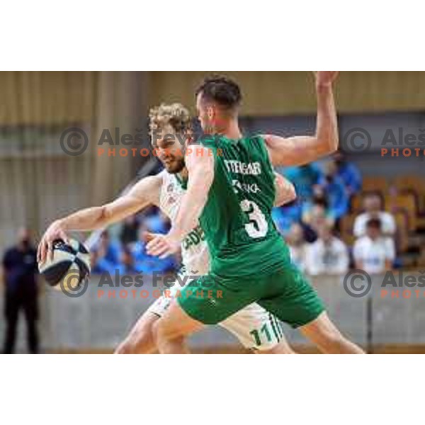 In action during Slovenian SuperCup basketball match between Cedevita Olimpija and Krka in Tivoli Hall, Ljubljana, Slovenia on September 17, 2021