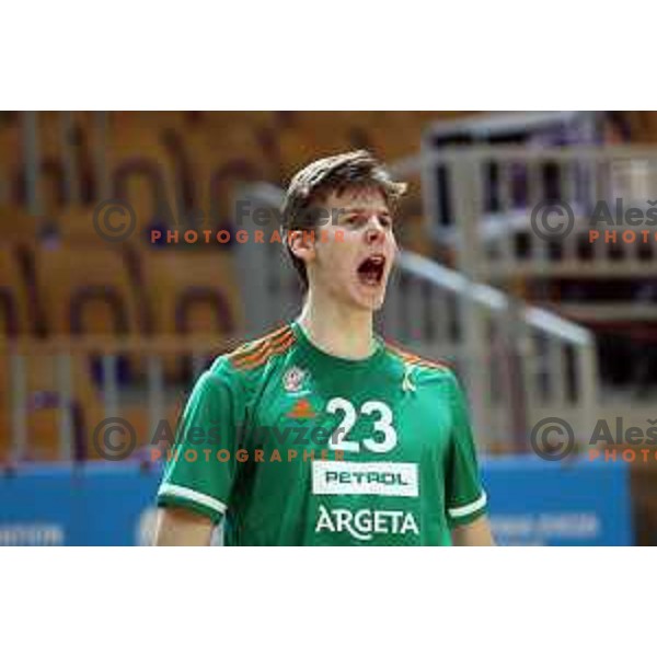 Luka Scuka during Slovenian SuperCup basketball match between Cedevita Olimpija and Krka in Tivoli Hall, Ljubljana, Slovenia on September 17, 2021 