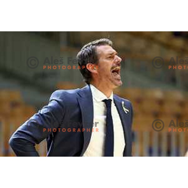 Jurica Golemac, head coach of Cedevita Olimpija during Slovenian SuperCup basketball match between Cedevita Olimpija and Krka in Tivoli Hall, Ljubljana, Slovenia on September 17, 2021