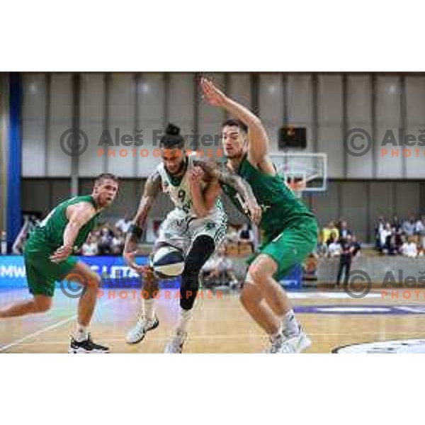 In action during Slovenian SuperCup basketball match between Cedevita Olimpija and Krka in Tivoli Hall, Ljubljana, Slovenia on September 17, 2021