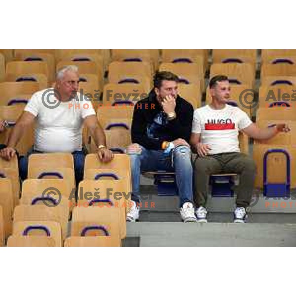 Sasa Doncic, Luka Doncic during Slovenian SuperCup basketball match between Cedevita Olimpija and Krka in Tivoli Hall, Ljubljana, Slovenia on September 17, 2021 
