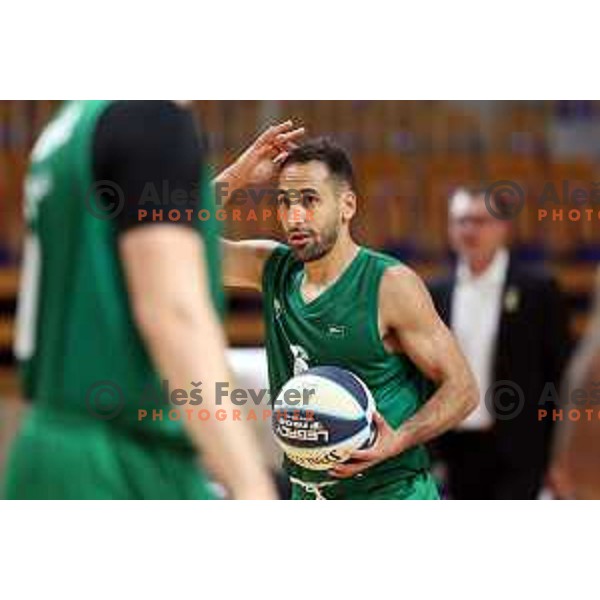 Rok Stipcevic in action during Slovenian SuperCup basketball match between Cedevita Olimpija and Krka in Tivoli Hall, Ljubljana, Slovenia on September 17, 2021