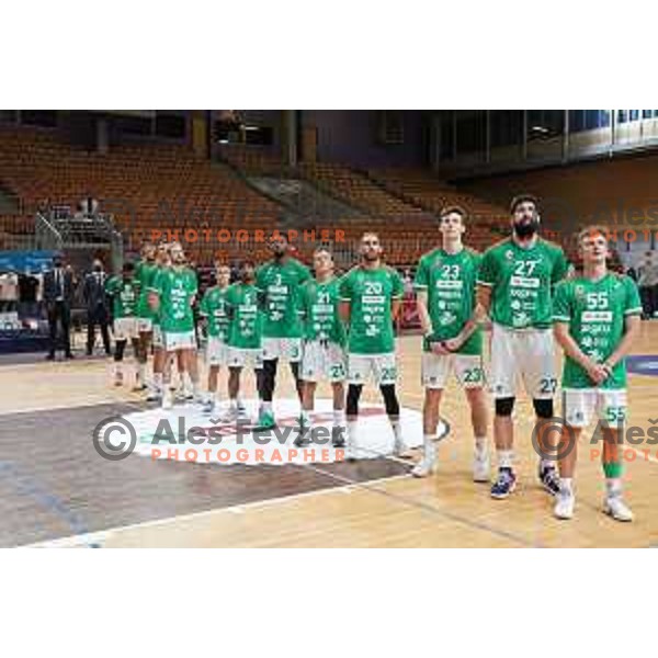 in action during Slovenian SuperCup basketball match between Cedevita Olimpija and Krka in Tivoli Hall, Ljubljana, Slovenia on September 17, 2021