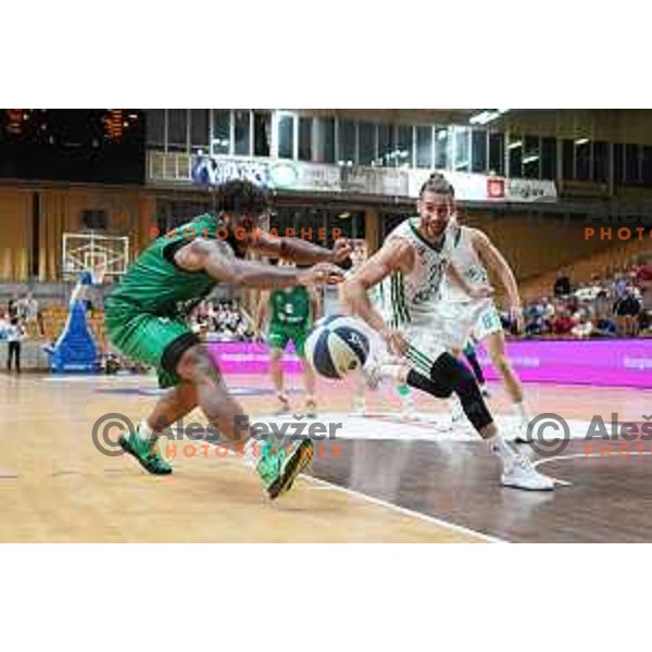 Alen Hodzic in action during Slovenian SuperCup basketball match between Cedevita Olimpija and Krka in Tivoli Hall, Ljubljana, Slovenia on September 17, 2021
