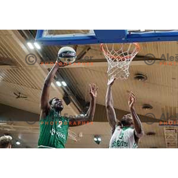 in action during Slovenian SuperCup basketball match between Cedevita Olimpija and Krka in Tivoli Hall, Ljubljana, Slovenia on September 17, 2021