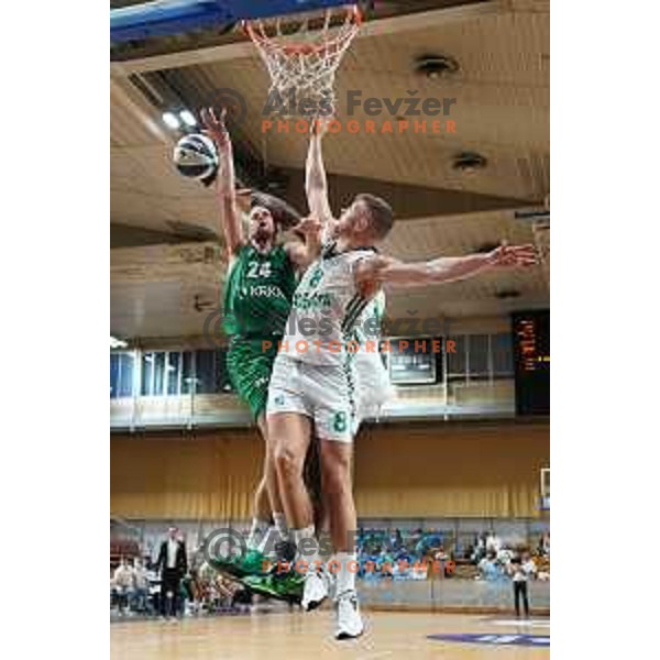 in action during Slovenian SuperCup basketball match between Cedevita Olimpija and Krka in Tivoli Hall, Ljubljana, Slovenia on September 17, 2021