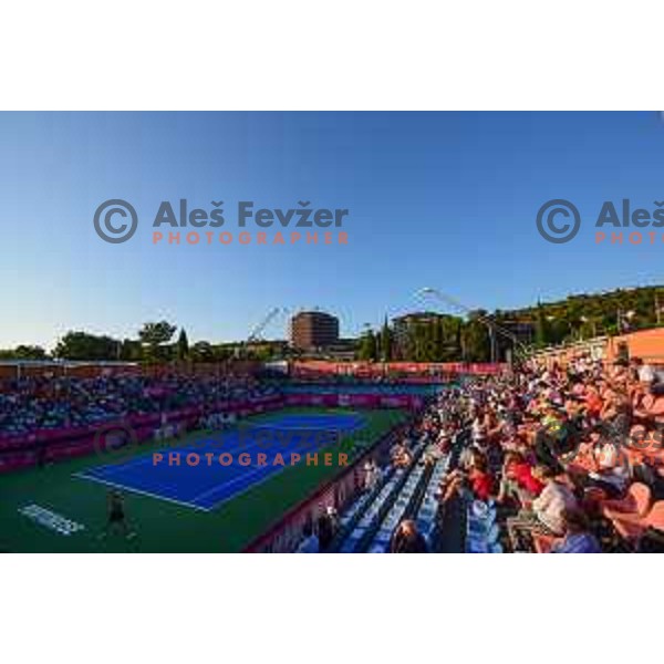 Kaja Juvan (SLO) in action during semi-final of WTA Slovenian Open in Portoroz, Slovenia on September 18, 2021
