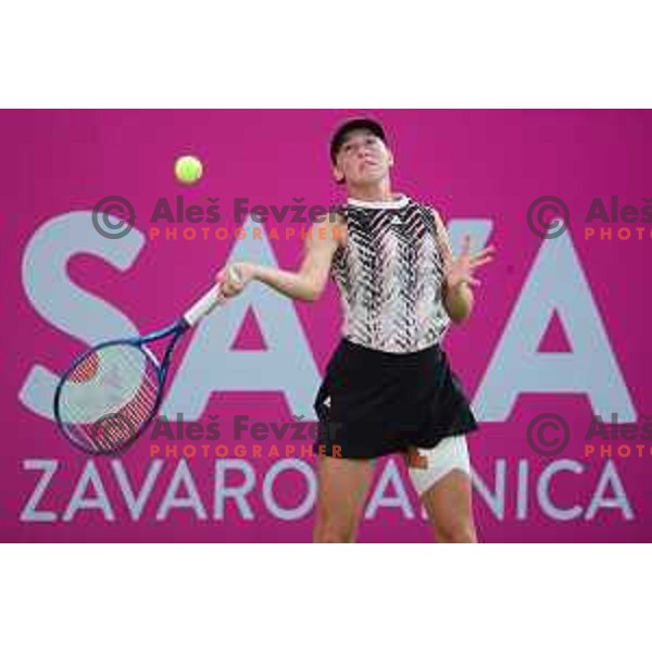 Kaja Juvan (SLO) in action during semi-final of WTA Slovenian Open in Portoroz, Slovenia on September 18, 2021