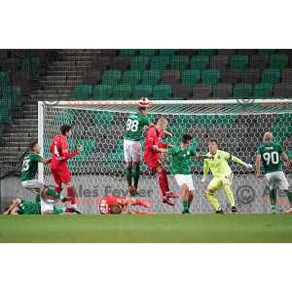 In action during Prva Liga Telemach football match between Olimpija and Celje in Ljubljana, Slovenia on September 18, 2021