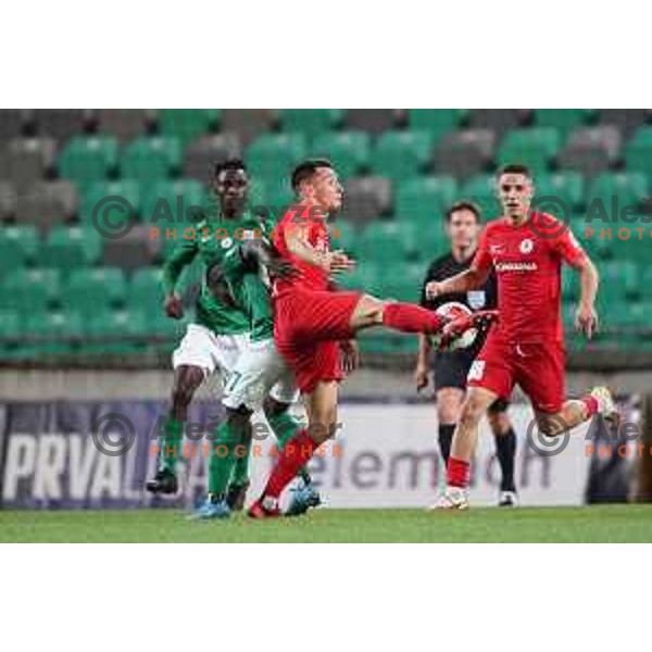 In action during Prva Liga Telemach football match between Olimpija and Celje in Ljubljana, Slovenia on September 18, 2021